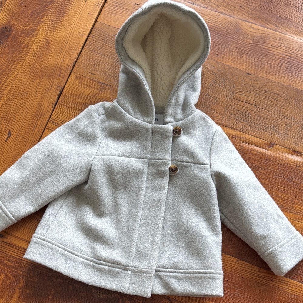 Old Navy Gray Sherpa-Lined Jacket